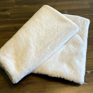 Pottery Barn Kids Faux Fur Blanket Neutral Gray Cream Taupe